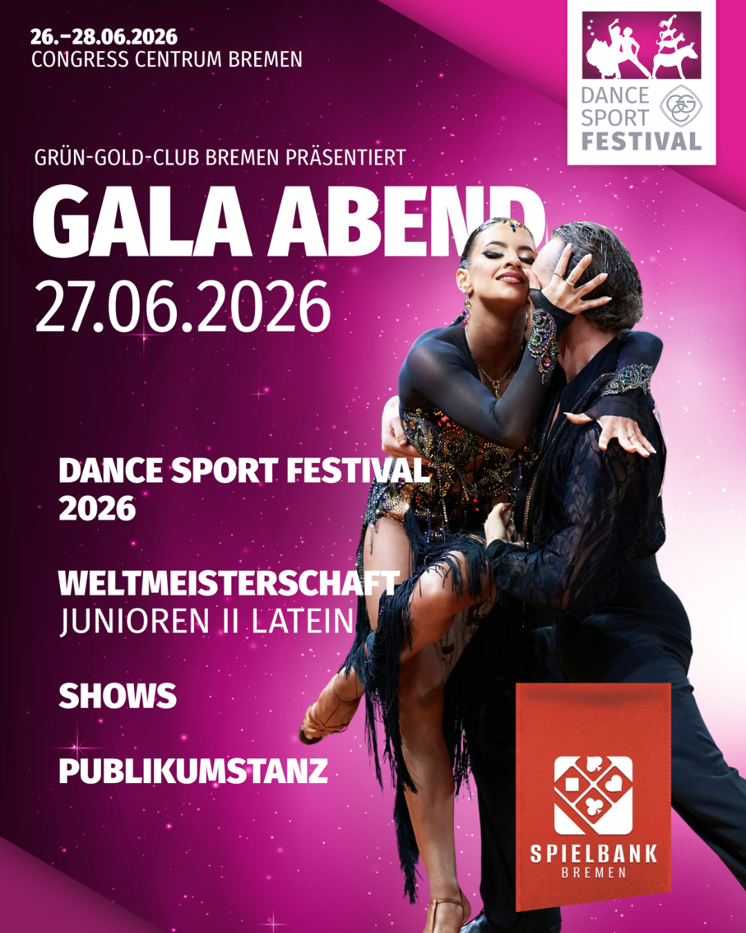 Flyer zum Gala-Abend am 27.06.2026 im Congress Centrum Bremen