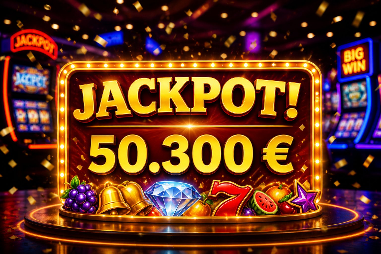 Lucky winning moment at Spielbank Bremen of 50.300 Euro on April 30th, 2026.